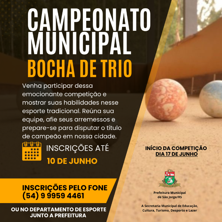 Primeiro campeonato Municipal de Bocha de Trio